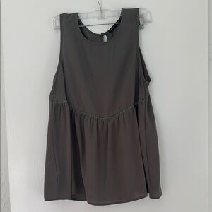 Sleeveless Olive Green Top